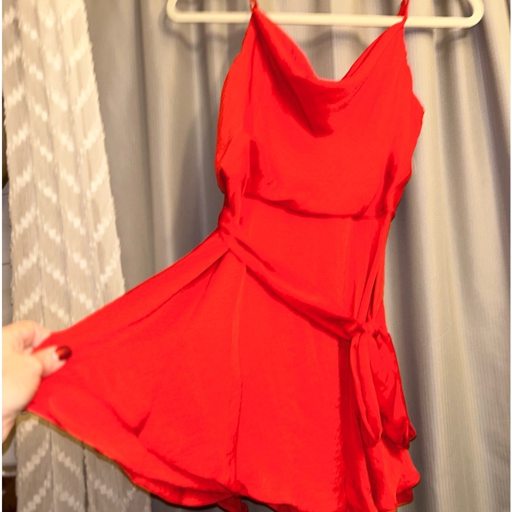 1/2offw❤️Premier Amour Sleeveless Romper Red 4 Tie Waist Adjustable Straps red